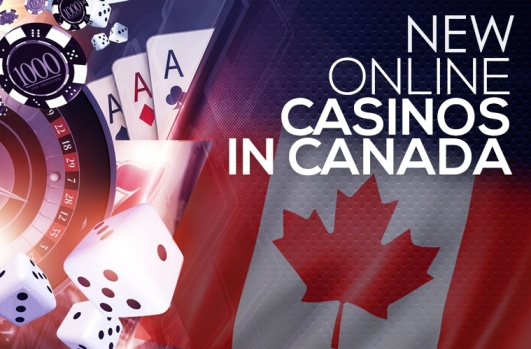 Blackjack, roulette, dice, Canada Flag