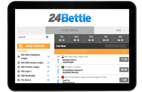 24Bettle mobile version thru tablet