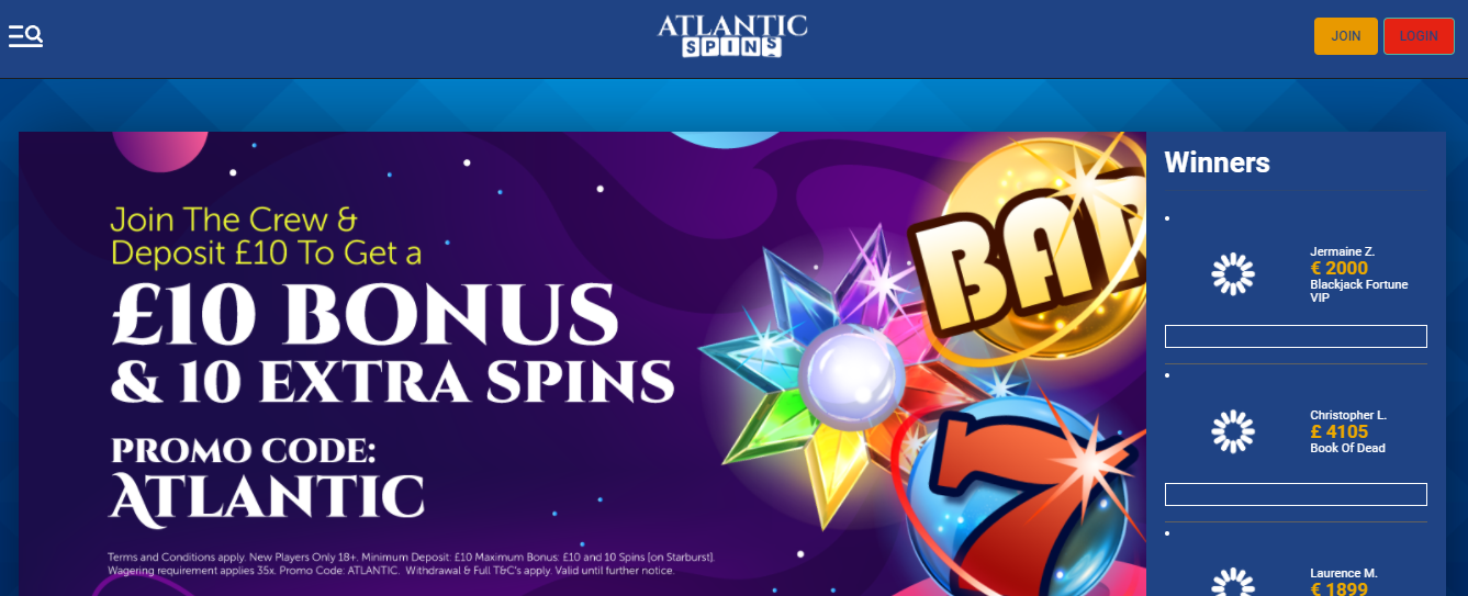 Atlantic Spins Casino Site