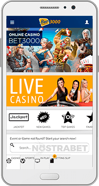 Bet3000 mobile casino for Android