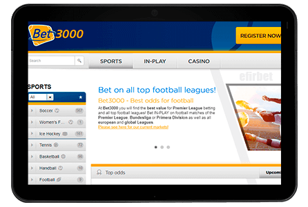 Bet3000 mobile version for tablet