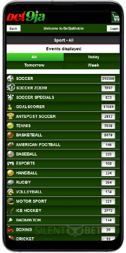 Old Bet9ja mobile sports betting thru Android