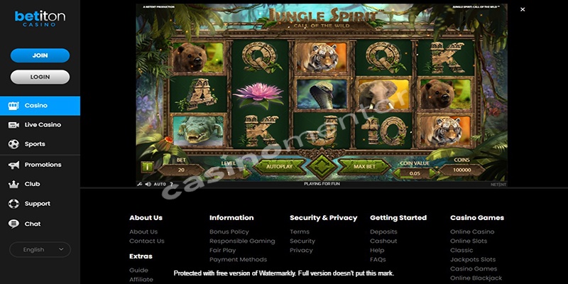 Betiton Casino: Jungle Spirt