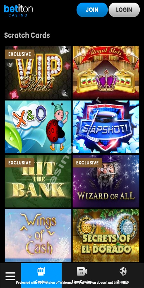 Betiton Casino: Scratch Cards Mobile