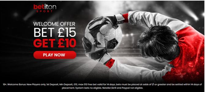Welcome Offer Bet £15 Get £10 at Betiton
