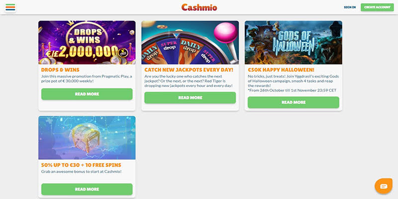Cashmio Casino: Promotions