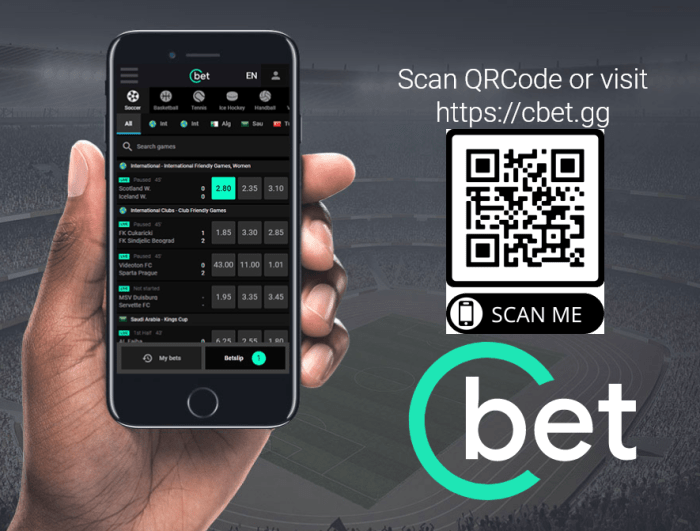 Cbet mobile site - download the app for Android and iOS systems - use the qrcode