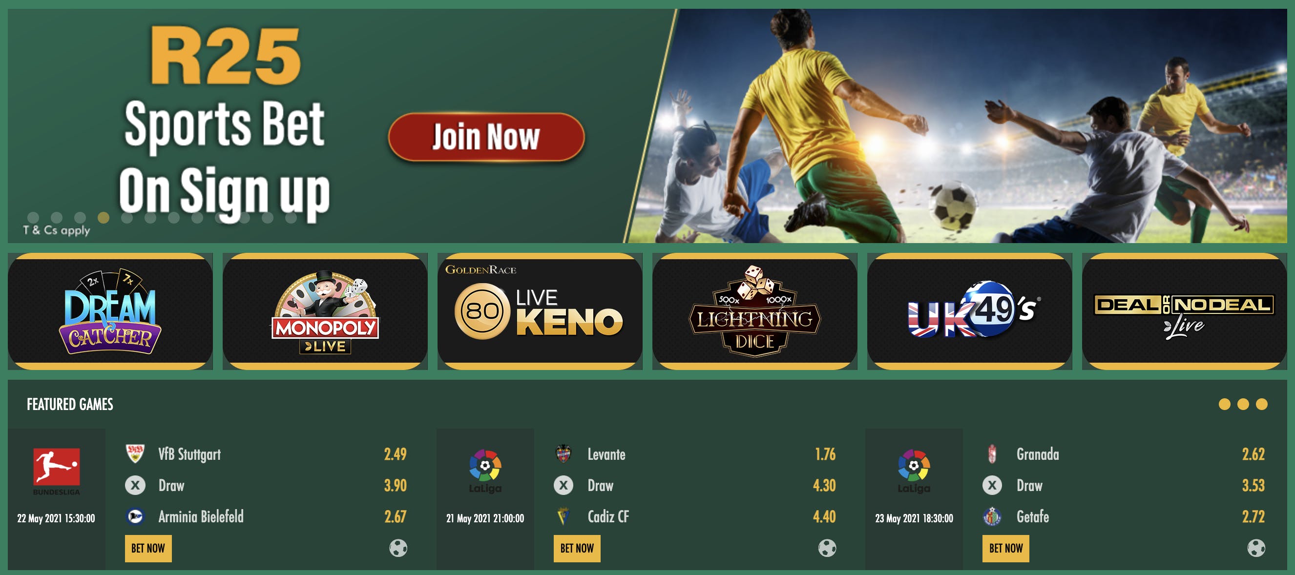 Gbets R25 Sign Up Sports Bet