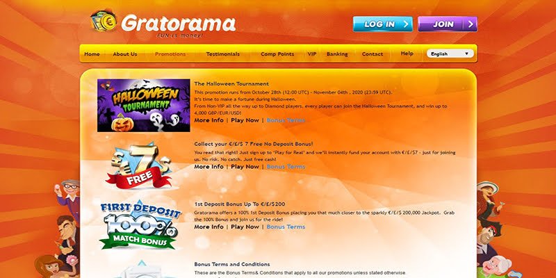 Gratorama Casino: Promotions