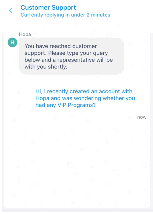Customer Support chat