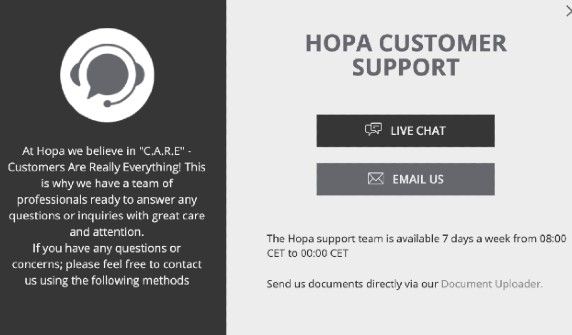 Hopa Customer Support