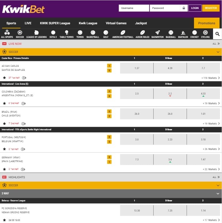 KwikBet betting