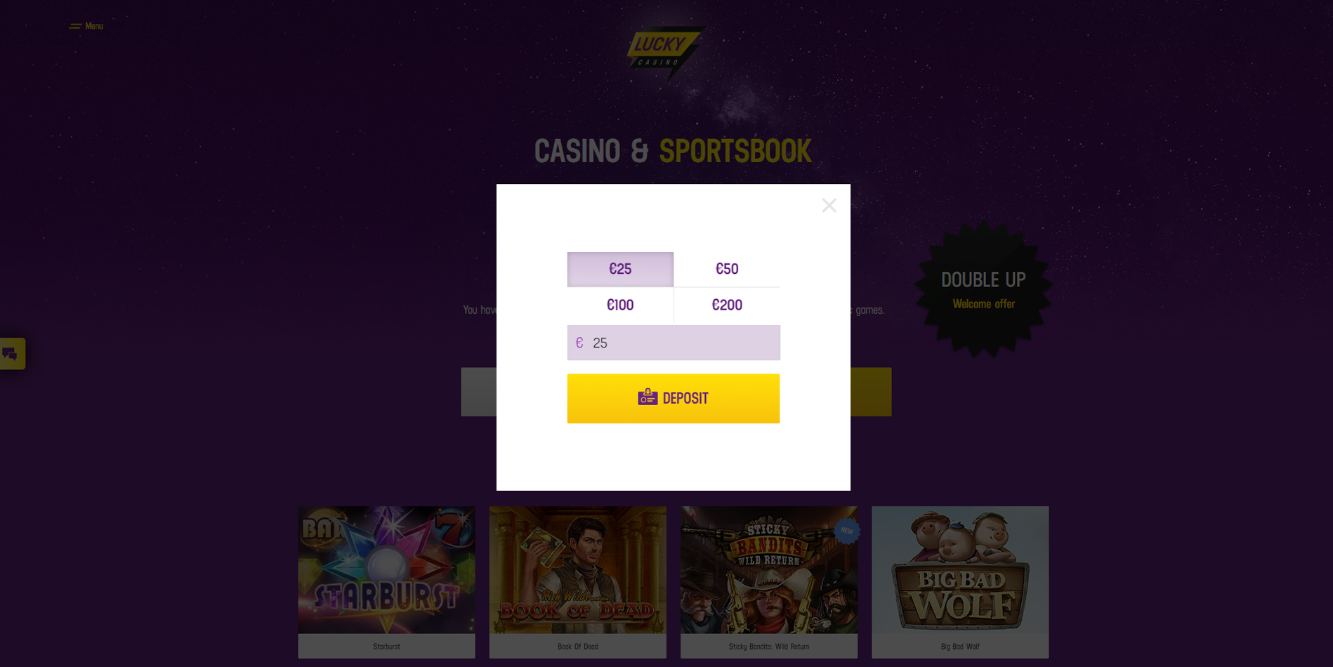 lucky casino deposit