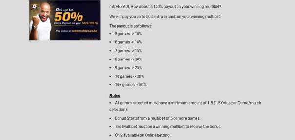 mCheza sportsbook promotional offer - mCHEZA Sports Betting Review