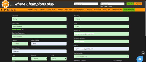 merrybet account registration