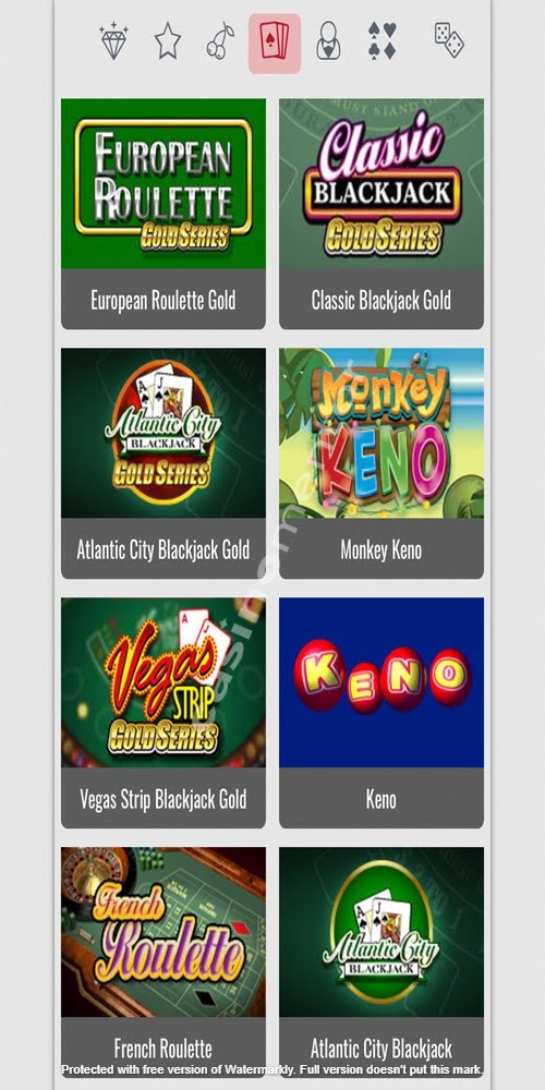 Platinum Play Casino: Table Games Mobile