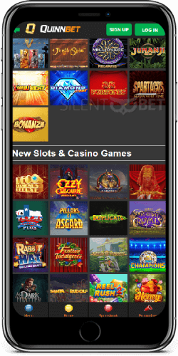 QuinnBet mobile casino on iPhone