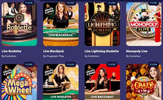 Examples of Live Casino Games at SpinAway