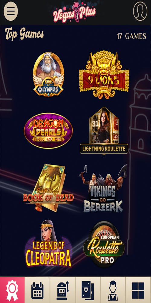 VegasPlus Casino: Top Games Mobile