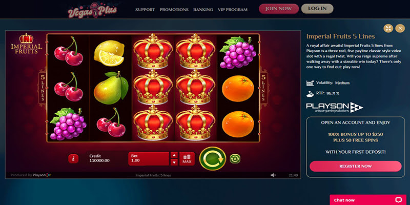 VegasPlus Casino: Imperial Fruits