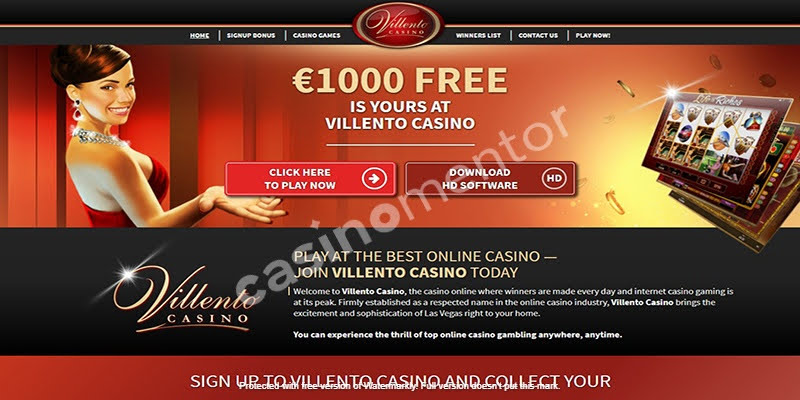 Villento Casino: Homepage