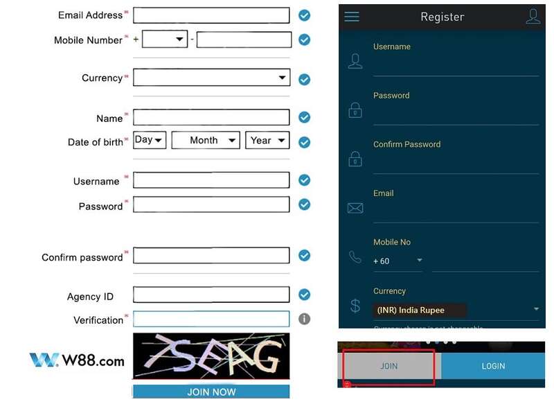 Easy Registration at W88 India